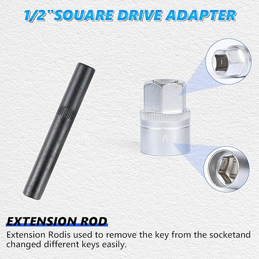 BELEY Spline Wheel Lock Lug Nuts Key Socket Automotive Wheel Anti-Theft Screws Remover Socket Keys Remover Kit (22pcs for Audi)