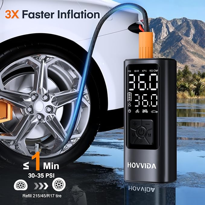 Tire Inflator Portable Air Compressor, Bike Pump, Air Pump for Car Tires 150PSI with Digital Pressure Gauge, Auto Shut-Off, Fast Inflation, Bike Tire Pump for Car, Motorcycle, Bike, Ball
