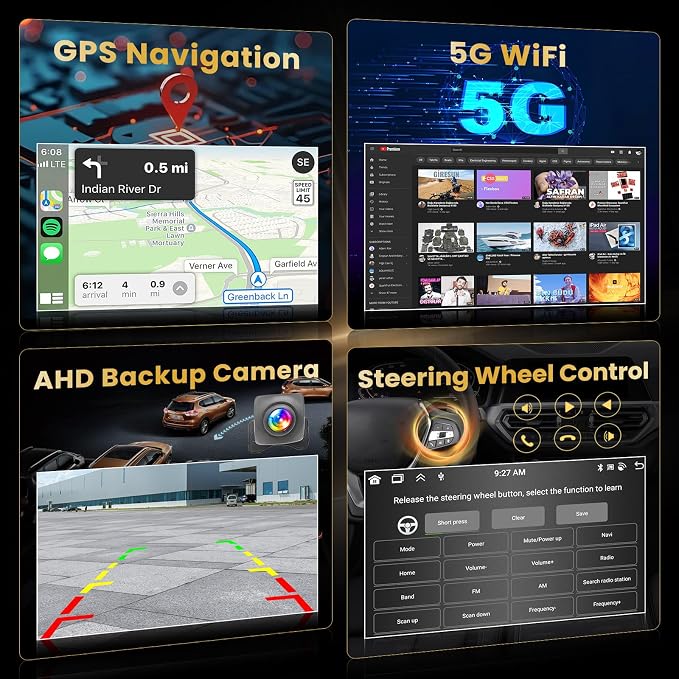 8 Core 4+64GB Android 15 Car Stereo for Subaru Forester Impreza WRX 2008-2012, 9 Inch IPS Touchscreen Wireless Carplay Car Radio 32EQ DSP FM RDS GPS Navigation 5G WiFi 59UI SWC Backup Camrea