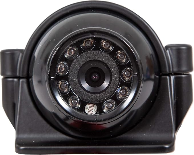 Buyers Products 8883105 Spherical Surface-Mounted Waterproof Color Camera with Night Vision, Parking Reverse Angle, Rear/Front View for Utility/Construction Trucks, Versatile Side Mounting
