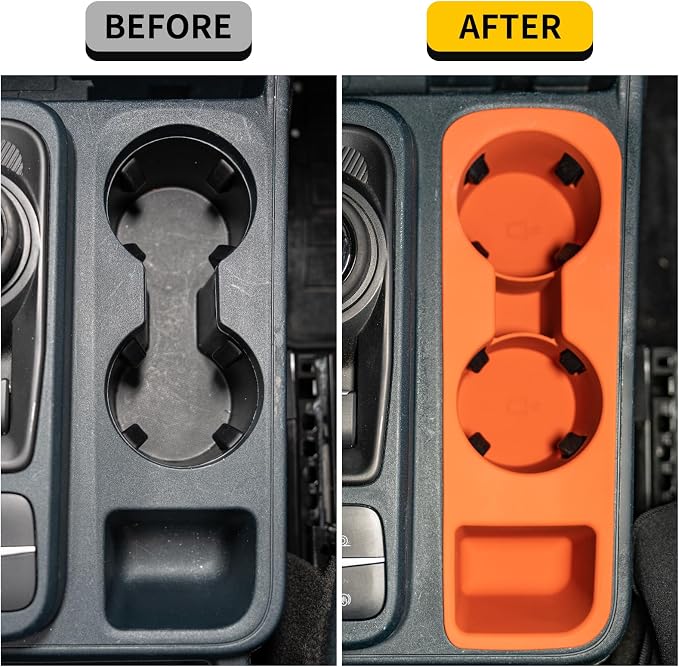 Door Side Storage Tray Bundle with 2022-2025 Ford Maverick Cup Holder Silicone Insert Center Console Drink Holder Silicone Orange Bottle Holder Interior Decoration for 2024 Maverick Accessorie
