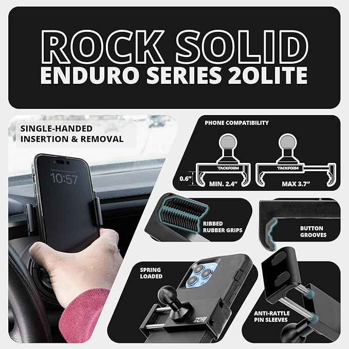 Tackform Link Vent Phone Mount Compatible with 2016-2023 Toyota Tacoma and 2014-2021 Toyota Tundra | Aluminum | Zero Slip, Anti-Scratch | Universal Holder Compatible with iPhone, Galaxy, More | Red