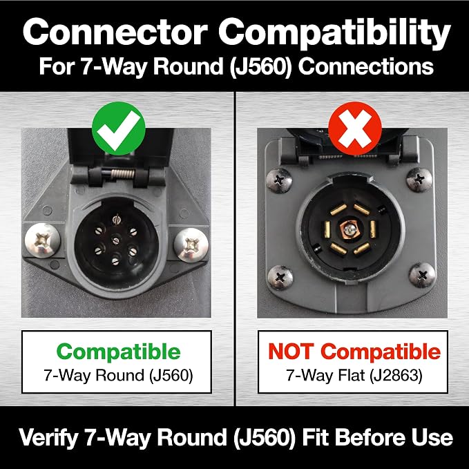 Innovative Products of America (7865L) 7-Way Round Pin Tractor Trailer Circuit Chaser™ for Testing Turn Signals, Hazard Lights, Brake Lights and More