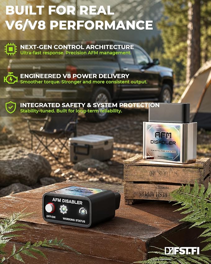 AFM/DFM Disabler Gen2 OBD2 Plug-Play for GM Trucks/SUVs | Active Fuel Management Disabler fits Silverado/Sierra/Tahoe/Suburban/Yukon/Escalade V6/V8，Prevents Lifter Failure, Aluminum