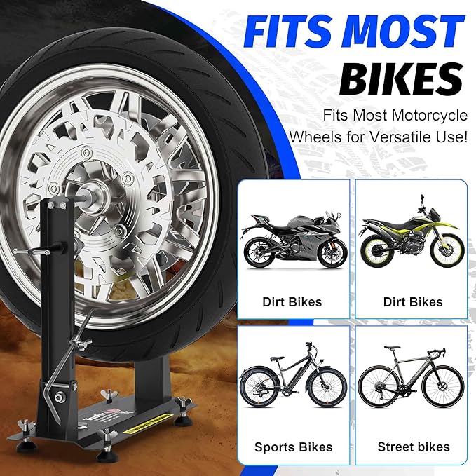 Motorcycle Wheel Balance Stand, Heavy-Duty Single-Axle Wheel Balancing Tool for Static & Dynamic Tire Alignment, Balancer for Sport and Dirt Bike Wheels (Heavy-Duty Version)