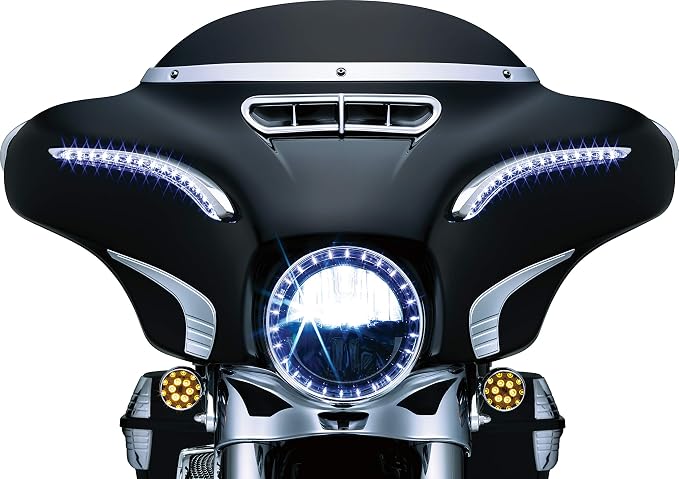 Kuryakyn 1387 Motorcycle Accessory: Smooth Windshield Trim for 2014-19 Harley-Davidson Motorcycles, Chrome