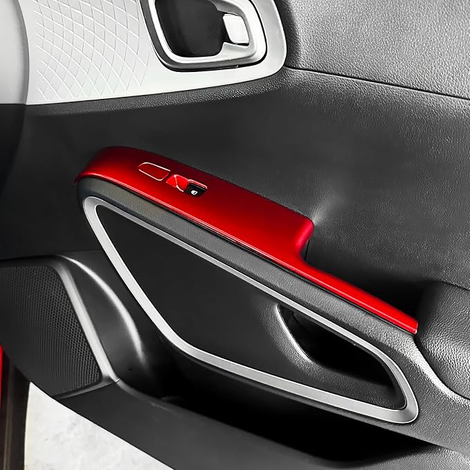 YOUTOOCAR 4PCS Window Switch Panel Trim Covers Compatible with Kia Soul 2022-2026 Accessories (Red)