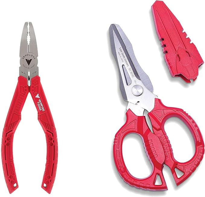 VamPLIERS VT-001 6.25" Screw Extraction Pliers + VT-011 4-in-1 Multi-Purpose Super Combo Scissors Bundle