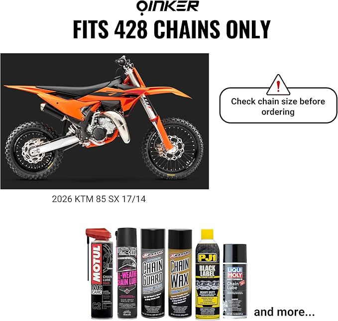Oinker Motorcycle Chain Lube Applicator | Mess-Free Chain Wax, Chain Cleaner Attachment | for 428 Chain Size