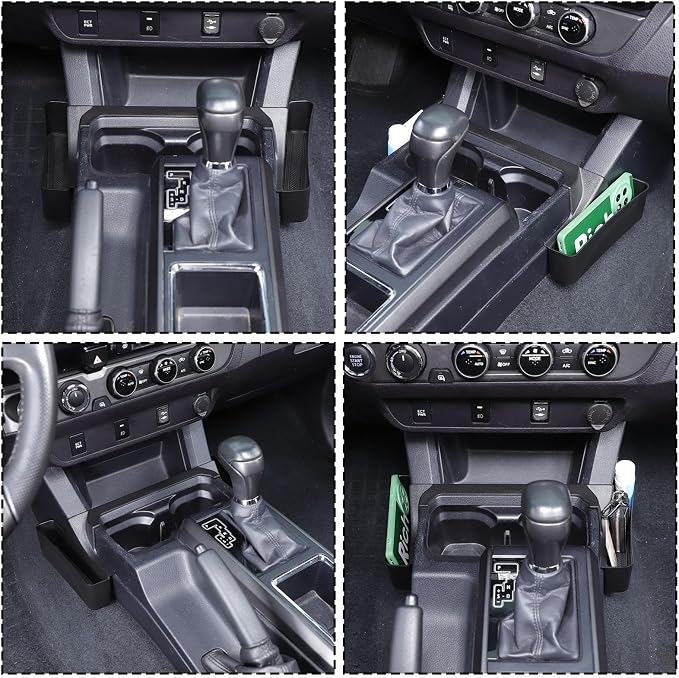 Car Console Organizer,Storage Box Center Console Organizer Tray,Console Pocket Organizer Phone Storage Compatible with Toyota Tacoma 2016-2023 Gear Shift Both Sides Storage Box,Organizer Accessories