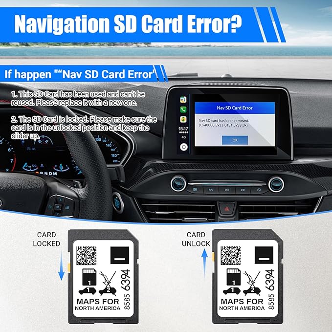 2025 Latest Navigation SD Card Update,Accessories 8585 6394 Compatible with Cadillac, Buick, Chevrolet, GMC,Maps Includes USA Canada Mexico