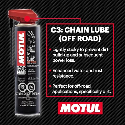 Motul Chain Care Kit Off Road - Complete Motorcycle Chain Maintenance System W/Chain Cleaner (C1) & Chain Lube (C3) MC Care System (109788)
