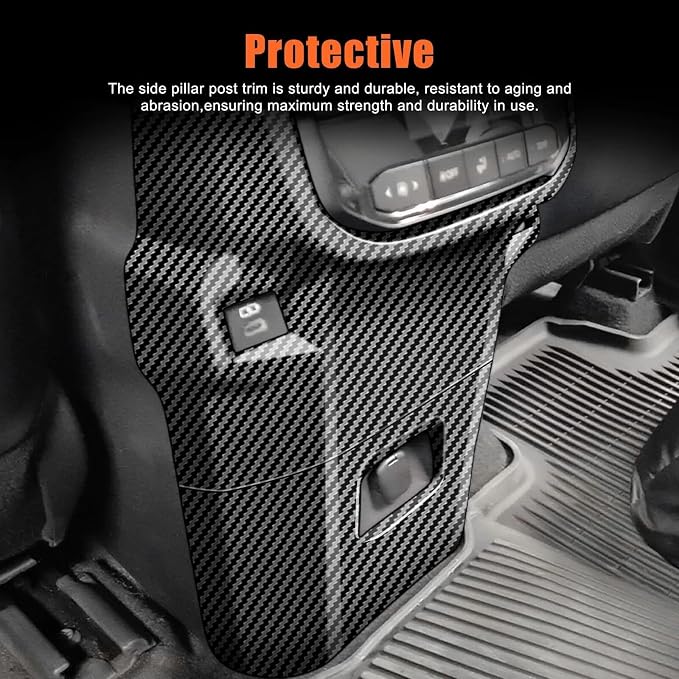 Rear Air Condition Vent Outlet Rear Defense Kick Outlet Compatible with Toyota Grand Highlander 2024 2025 2026 Fit for 2024-2026 Grand Highlander ABS Accessories(Carbon Fiber)