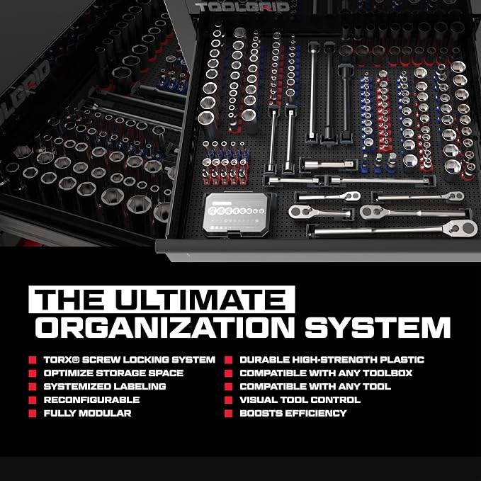 Modular Tool Organizer Bundles - Tool Box, Socket Organizer & Wall Panel Organization System for Toolbox, Kit & Garage Storage - VERTICAL HOLDER BUNDLE
