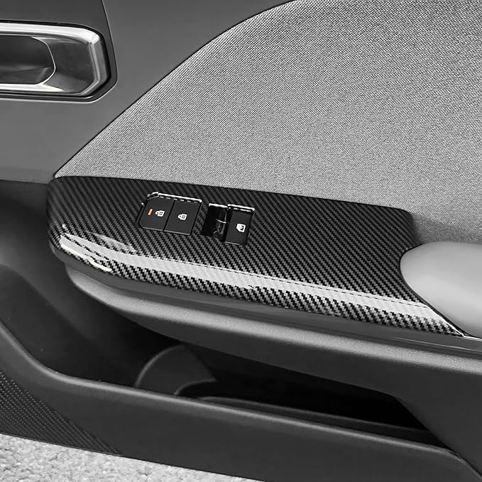 4PCS Door Lock Switch Covers Trim Compatible with Kia K4 2025-2026 Accessories (Carbon Fiber Pattern)