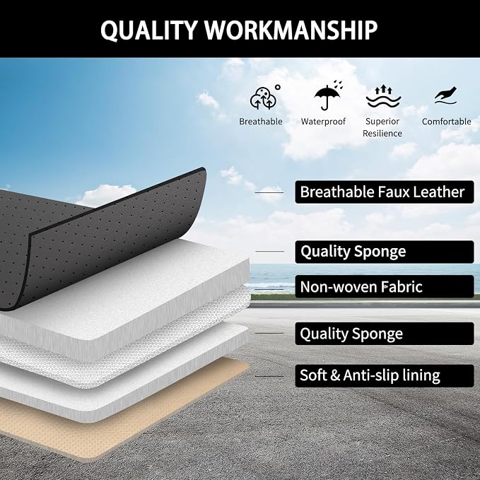 Car Seat Covers,5 Seats Automotive Seat Covers,Breathable Car Seat Protector Waterproof Leather Car Seat Covers for SUV, Sedans and Trucks，Luxury Full Wrapping Edge Seat Covers,Black