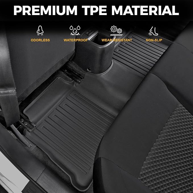 Floor Mats for Nissan Versa 2020-2025, All Weather Floor Mats Trunk Cargo Liner and Door Sill Guards Accessories, Full Coverage Set