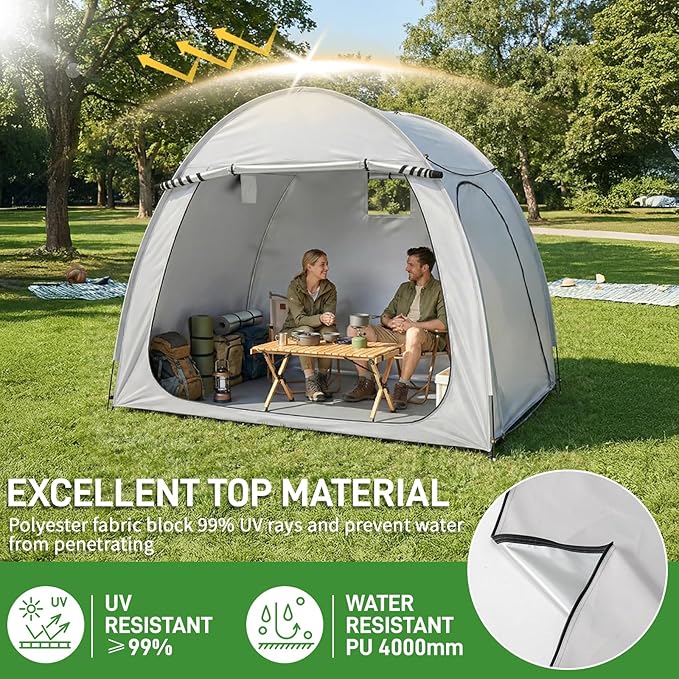 Outvita Bike Tent, Outdoor Portable Bicycle Storage Sheds with 210D Oxford Fabric PU4000 Waterproof Cover for 2-3 Bikes, Storage Cover Shelter for Motorcycle,Garden Tools,Toys,Lawn Mower