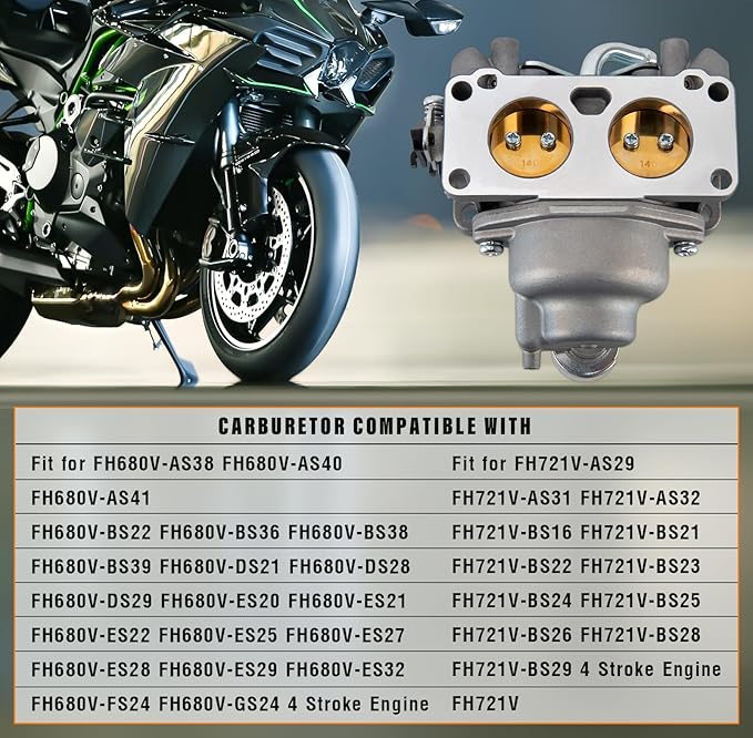 FH661V Carburetor Compatible with Kawasaki FH641V FH661V FH680V FH721V FX850V (Carburetor)