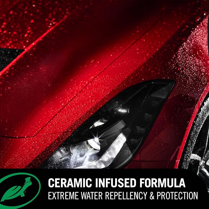 Turtle Wax Hybrid Solutions Ceramic Wet Wax, Spray on Car Wax for 1-Step High Gloss Shine and Ceramic Coating Protection for Paint, Wheels,Glass and More, Extreme Water Beading, 26 oz (Pack of 6)