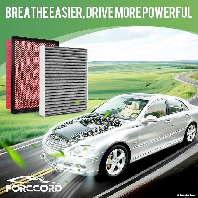 Engine & Cabin Air Filter Fits for 2014-2021 Toyota Tundra 5.7L/4.6L, 2014-2021 Sequoia 5.7L Activated Carbon Cabin Filter Replace#CF10285 CA11895 Car Accessories