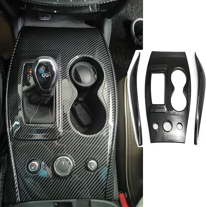 for Infiniti QX60 Carbon Fiber Central Control Gear Panel Cover Trim Accessories for 2018-2020 Infiniti QX60