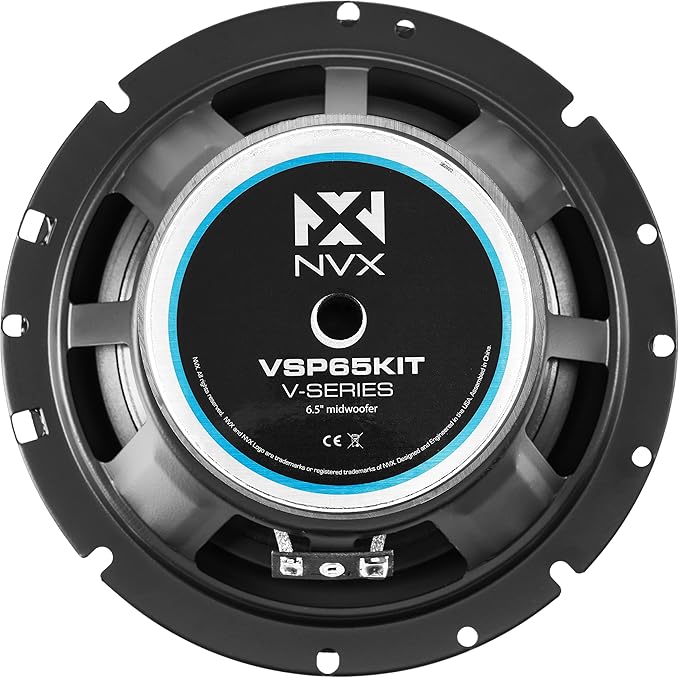 NVX VSP65KIT 750W Peak (250W RMS) 6.5" V-Series 2-Way Component Speaker System with 25mm Silk Dome Tweeters
