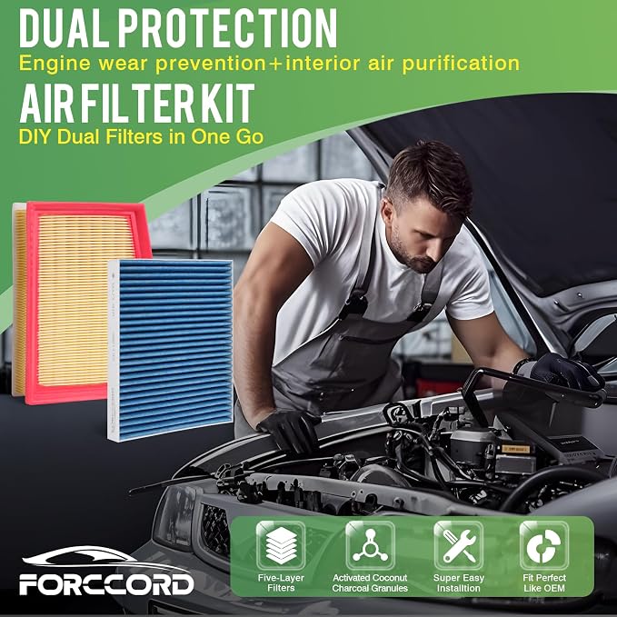 Cabin & Engine Air Filter Fit for Chevrolet Trailblazer 2021-2026, Trax 2024-2026, Buick Encore GX 2020-2026 Activated Carbon Cabin Filter Replace#CF11966 CA12814 Car Accessories