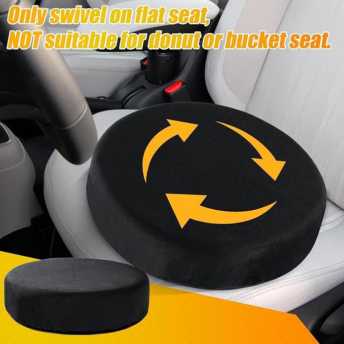 BALAPET 360 Degree Memory Foam Rotating Seat Cushion,Swivel Seat Cushion for Car, 3IN Thick Car Seat Pad for Elderly Assistance(13.5x13.5x3IN)
