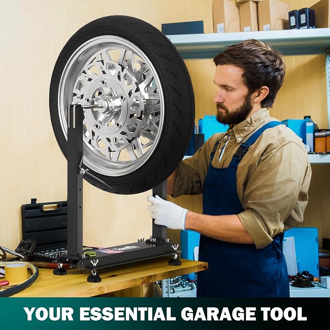 Motorcycle Wheel Balance Stand, Heavy-Duty Single-Axle Wheel Balancing Tool for Static & Dynamic Tire Alignment