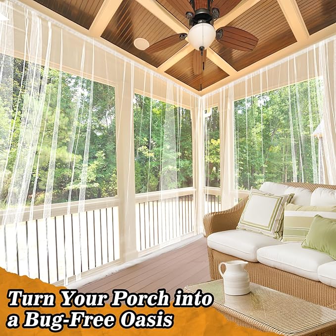 40x10ft Large Mosquito Net - Mesh Netting for Garden Skin and Plants Protection, Patio Bird Bug Screen, White