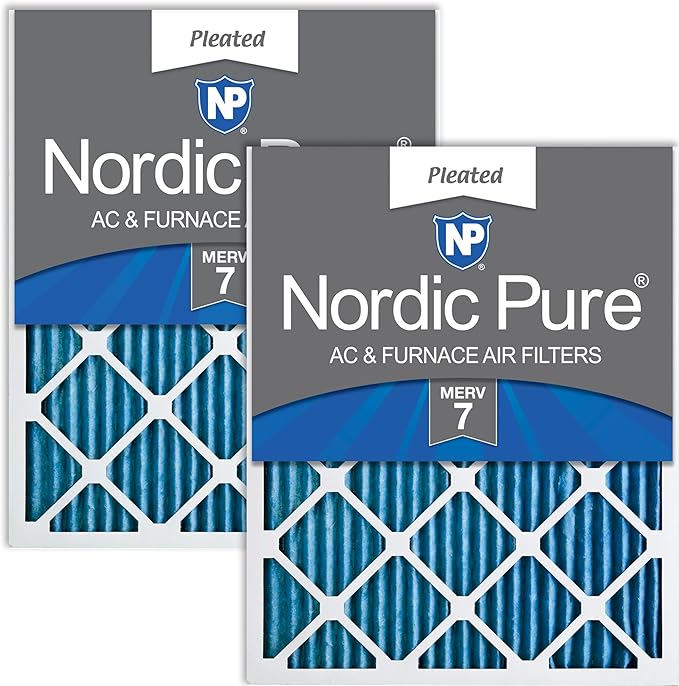 Nordic Pure 14x30x1 (Actual Size: 13 15/16 x 29 15/16 x 3/4) Pleated MERV 7 Air Filters 2 Pack