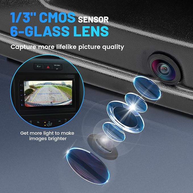 EWAY Tailgate Handle Backup Camera for 2014-2018 Chevy Silverado GMC Sierra 1500 2500 3500 Reverse Rear View RCA Camera Tailgate Latch w/Key Hole, Replaces# 23448681, 23128692, 23156952, 84016231