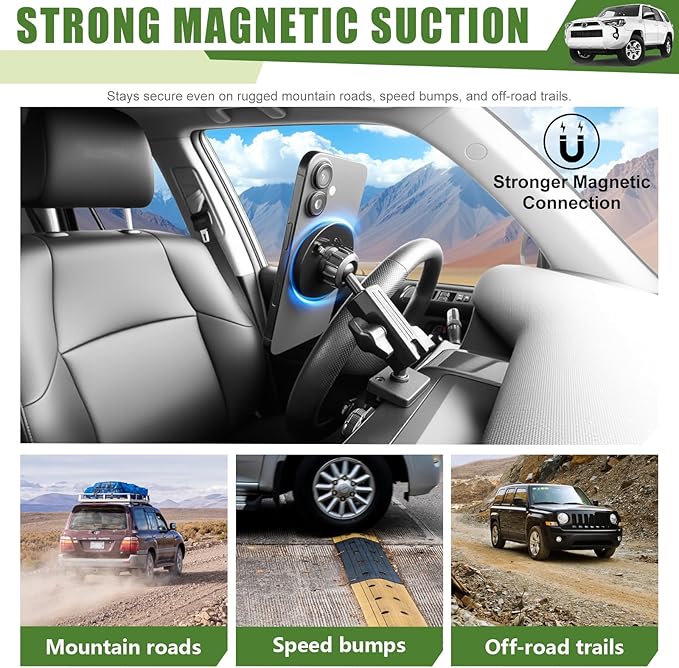 Metal Magnetic Phone Mount Holder for 2010-2024 Toyota 4Runner Strong Magnet Dash Cell Phone Cradles Adjustable Phone Stand Accessories for MagSafe All Smartphone(Classic Version)