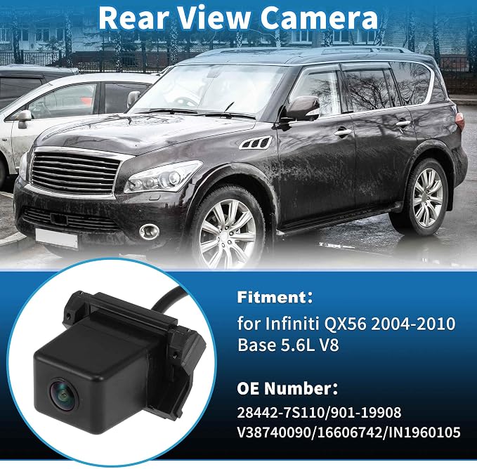 Rear View Camera for Infiniti QX56 2004-2010 Base 5.6L V8 Park Assist Backup Reverse Camera Replace No.28442-7S110/901-19908/V38740090/16606742/IN1960105