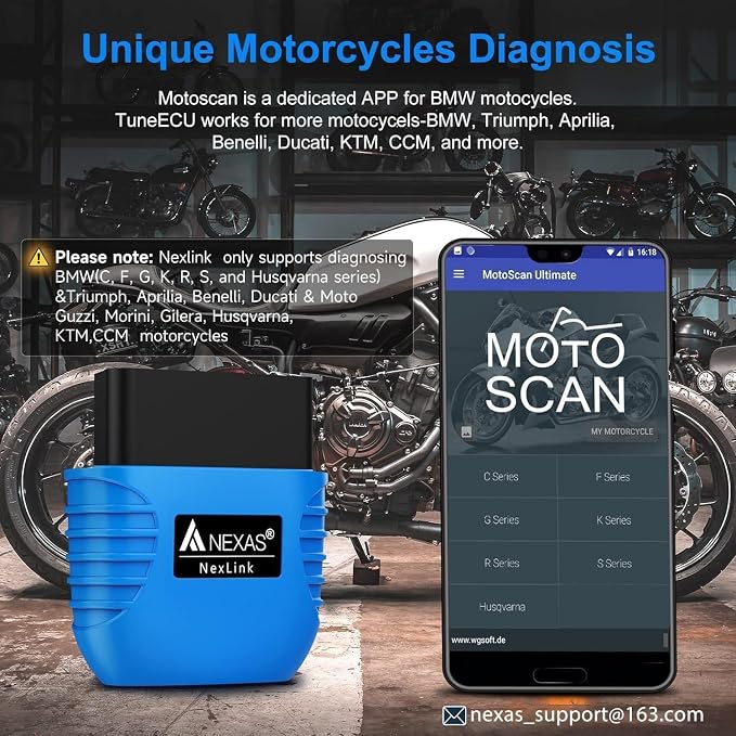 NEXAS NexLINK Bluetooth OBD2 Scanner for Car - Check Engine Light Code Reader with Live Data & Performance Test, Wireless Diagnostic Scan Tool with Resets for All US Vehicles, Works with iOS Android