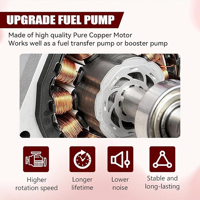 Universal 12 Volt Electric Fuel Pump 5-9 PSI, 35GPH, Super 12S Plus for Gasoline Diesel Engines