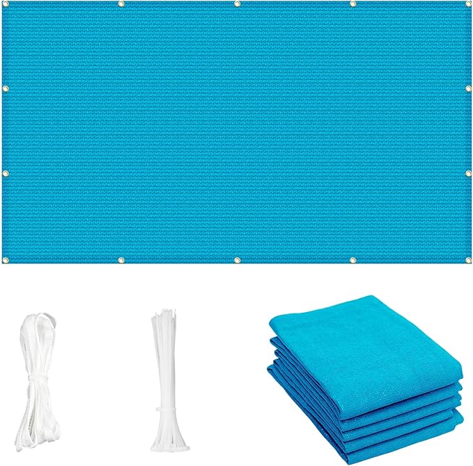 Cool Area Sun Shade Cloth with Grommets 5×13 FT Shade Panel Shade Tarp Screen Fabic for Outdoor Patio Pergola Cover Deck Garden, Turquoise Blue (Customized)