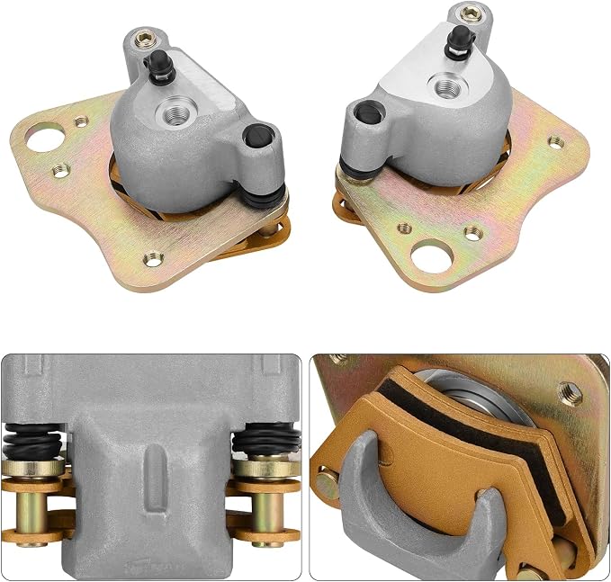 JAVIK Front Brake Calipers & Hose Lines Fit for Polaris Ranger 500 4x4 Ranger 425 2x4 2001-2004 Ranger 500 6x6 Ranger T-M 650,OEM#1910484 1910485 1910640 1910641