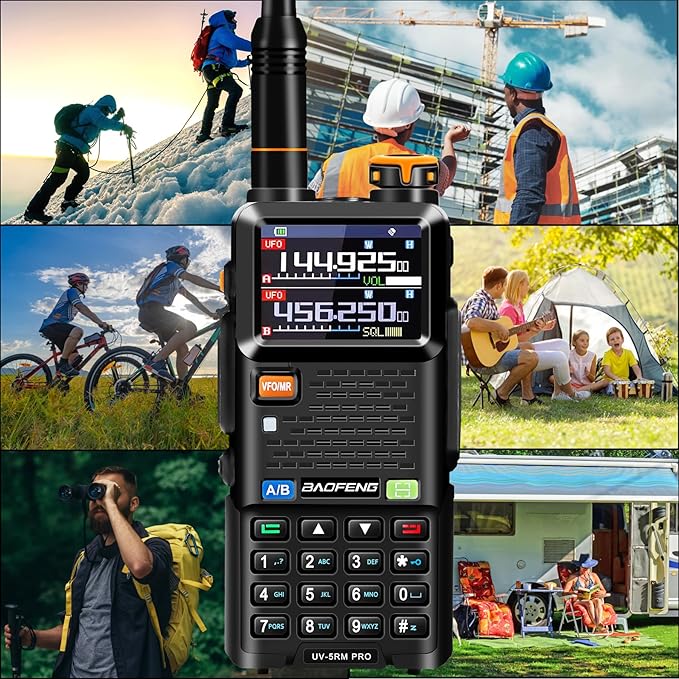 BAOFENG 5RM PRO 10W GPS Ham Radio Handheld, Long Range Walkie Talkies for Adults, UV-5RM PRO Multi-Band Two Way Radio with Rechargeable 2500mAh Battery, Type-C Charging, 640 Channels, 2 Pack