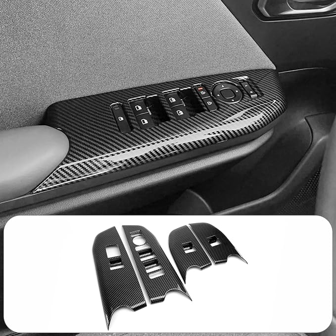 4PCS Door Lock Switch Covers Trim Compatible with Kia K4 2025-2026 Accessories (Carbon Fiber Pattern)