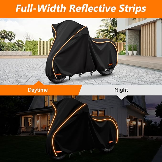 420D Waterproof Motorcycle Cover for Honda Africa Twin,CRF250f, CRF300l and NC750X/CB500X/XR150, Outdoor Bike Cover Windproof Heavy Duty Waterproof All Weather Protection
