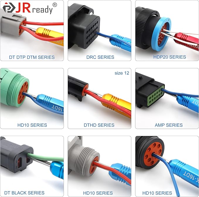 JRready ST5231 Deutsch Pin Removal Tool DRK-20DTM DRK-16DT DRK-12DTP with DRK-RT1B, Connector Release Tool for Deutsch Solid Contacts