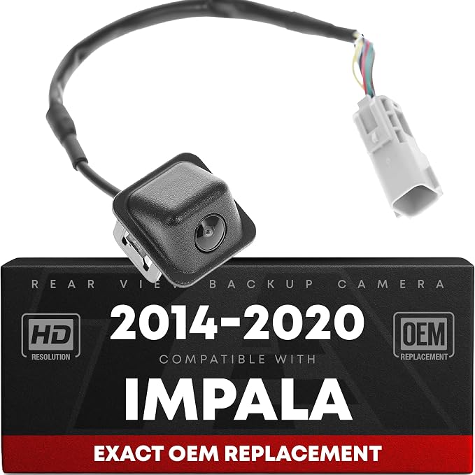 Rear View Backup Camera, Reverse Park Assist - Compatible with 2014-2020 Chevrolet Impala, 2014 Chevrolet Impala Eco - OEM 23323779, 22740367, 590-110, GM1960113