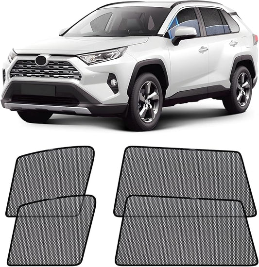ZATOOTO Car Window Shades for Toyota RAV4 2019-2024, UV & Glare Protection, Bug & Mosquito Barrier, Cools Interior, Easy Install
