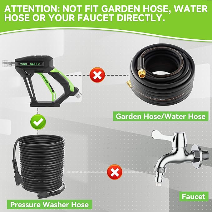 Tool Daily Short Pressure Washer Gun with Mini Foam Cannon, 1.1 mm Orifice for Foam Cannon and Foam Maker