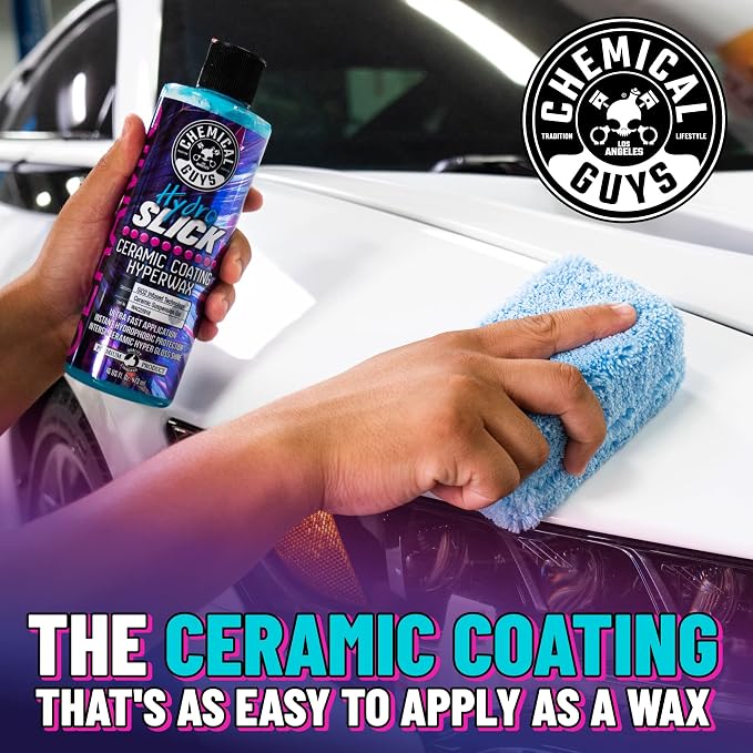 Chemical Guys WAC22916 HydroSlick SiO2 Ceramic Coating HyperWax with Premium Grade Microfiber Applicator, Blue (Pack of 2)