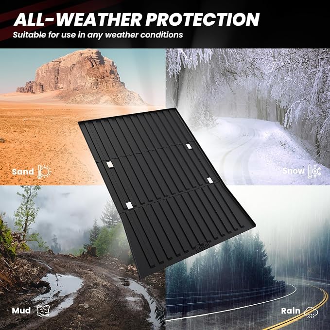 LASFIT Truck Bed Mat for Tesla Cybertruck 2024-2026 6FT Bed Liner Car Accessories, Custom Fit TPE All Weather Pickup Cargo Liner Frunk Rear Sub Trunk Mat Set 3PCS