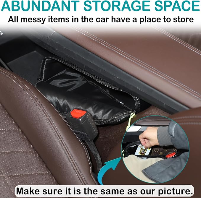 Car Storage Box Compatible with BMW X1 U11 2023 2024 2025 Lower Console Organizer Tray, Oxford cloth material Under Console storage bag Interior Accessories (Carbon Fiber Pattern)