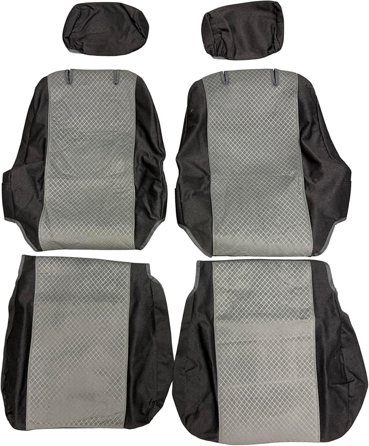 Durafit Seat Covers, Made to fit 2001-2004 Tacoma Pair of Flat Bucket Exact Seat Covers in Dark Gray Automotive Twill with Padded, Quilted Inserts for Comfort. Enjoy Years of Style and Protection.